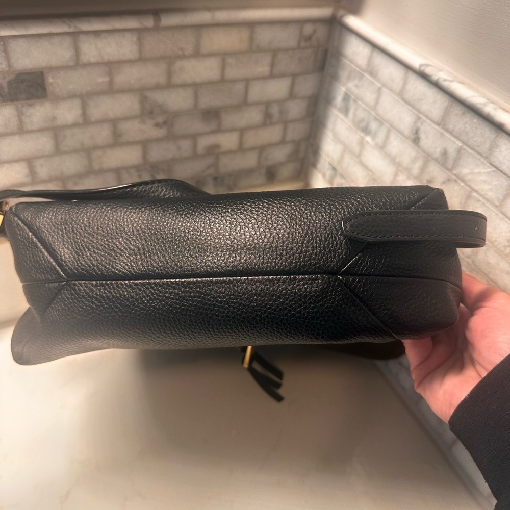 Michael Kors Black Textured Backpack with Gold Accents - Picture 3 of 9
